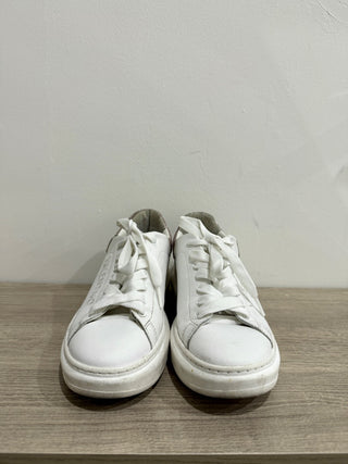 Valentino by Mario Valentino Fresia Leather Platform Sneaker White Rose Size 8.5