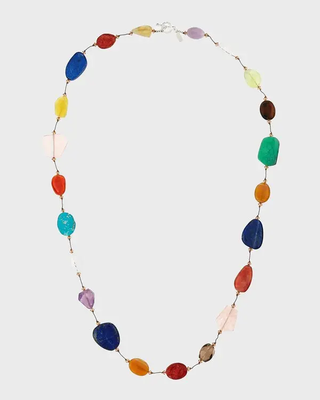 Margo Morrison Carnival Multi-Stone Long Necklace with Toogle Clasp