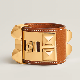 Hermès Collier De Chien Leather and Metal Bracelet Gold *Adjustable