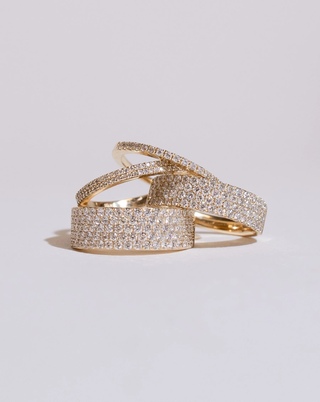 Ring Concierge Stackable Pave Diamond Ring 14k Yellow Gold Women's Size 8.5