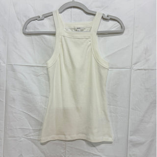 NWOT A.L.C. Hannah Sleeveless High Sqaure Neck Rib Knit Tank Top White Women XS
