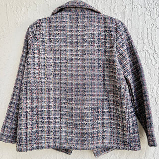 Bimba Y Lola Long Sleeve Tweed Asymmetrical Button Coat Jacket Multi Women's M