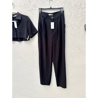 NWT Nonchalant Label Caja Crop Top & Fabi Pants Set of 2 Black Women's Size XS