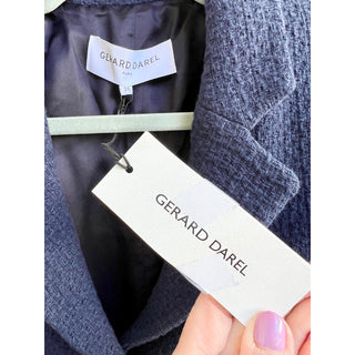 $595 NWT Gerard Darel Long Sleeve Natthan Single Breasted Blazer Blue Women's 36