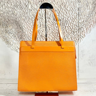 Louis Vuitton Croisette Epi Leather GM Office Shoulder Handbag Orange