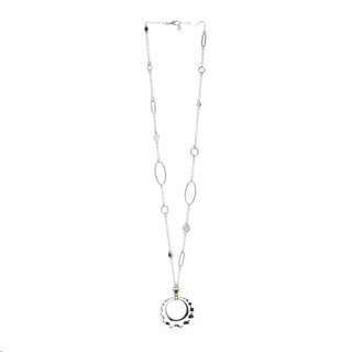 John Hardy Sterling Silver 18K Yellow Gold Dot Open Circle Pendant Necklace