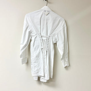 Prada Cotton Poplin Long Sleeve Mini Shirt Dress White Women's Size IT 36 / US 0