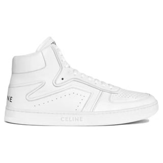 Celine CT-01 Z Leather Trainer High Top Sneakers Optic White Women's Size 36/5.5