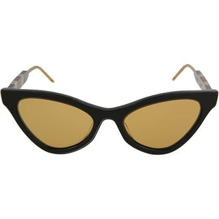 Gucci GG0597S Black Acetate Yellow Lens Cat Eye Sunglasses