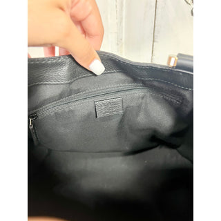 Gucci Guccissima Embossed Leather Flat Top Handle Tote Bag Black