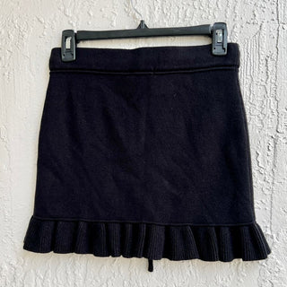 NWT Market Knit Ruffle Hem Drawstring Pull On Short Skort Black Womens Small