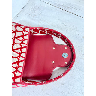 NWT Valentino Garavani Iconographe Loco Canvas Envelope Hobo Bag Red One Size