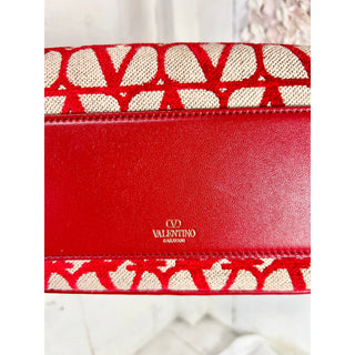 NWT Valentino Garavani Iconographe Loco Canvas Envelope Hobo Bag Red One Size