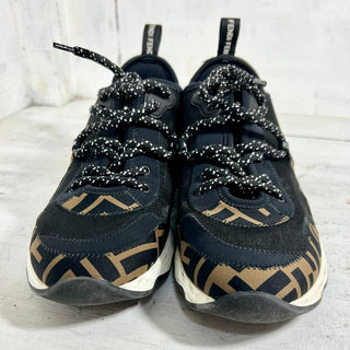 Fendi FF Freedom Patchwork Low Top Technical Mesh Sneakers Black Tobacco 39 / 9