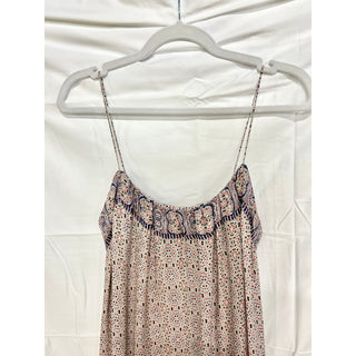 Vince 100% Silk Dotted Sleeveless Spaghetti Strap Scoop Neck Maxi Dress Multi 10
