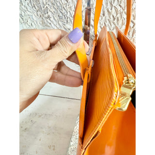 Louis Vuitton Croisette Epi Leather GM Office Shoulder Handbag Orange