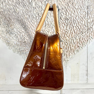 Louis Vuitton Tompkins Monogram Vernis Copper Bronze Square Handbag