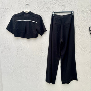 NWT Nonchalant Label Caja Crop Top & Fabi Pants Set of 2 Black Women's Size XS