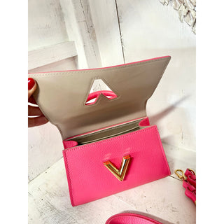 Louis Vuitton Taurillon Leather Twist One Handle BB Handbag Dragon Fruit