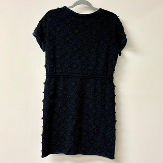 Louis Vuitton Monogram Embroidered Short Sleeve Shift Mini Dress Black Women's 4