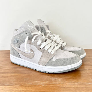 Nike Air Jordan 1 Mid SE Particle College Grey Sneakers Shoes Women's Size US 9