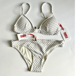 NWT Solid & Striped The Morgan Top & The Elle Bottom Set Lurex Gingham Women's S