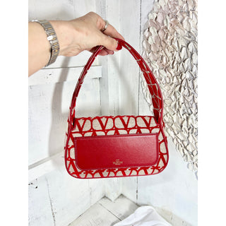 NWT Valentino Garavani Iconographe Loco Canvas Envelope Hobo Bag Red One Size