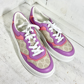 NWT Gucci GG Low Top Chunky Platform Sneakers Purple/White Women's Size 41/10.5