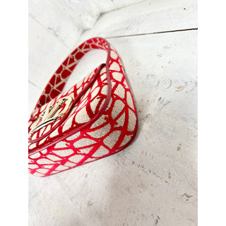 NWT Valentino Garavani Iconographe Loco Canvas Envelope Hobo Bag Red One Size