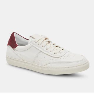 NWT Dolce Vita Boden Low Top Athletic Sneaker White/Maroon Leather Women's 7.5