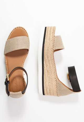 See by Chloé Glyn Suede Espadrille Ankle Strap Wedge Sandals Brown Women's EU 39