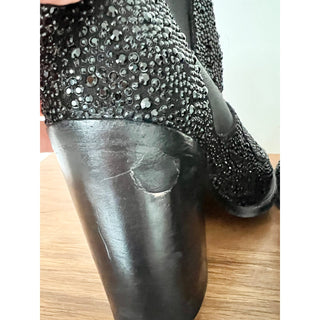 Laurence Dacade Rhinestone Glenn Block Heels Booties Black Women's Size 38.5 / 8