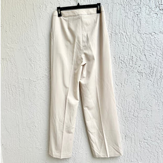 NWT Misook High Waist Zipper Fly Wide Leg Trouser Pants Biscotti Women's Size XS