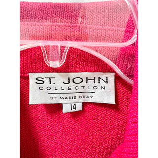 St. John Collection by Marie Gray Full Zip Santana Military Jacket Red Womens 14