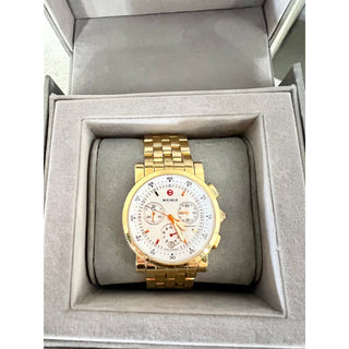 Michele 18K Gold Sport Sail Chronograph Golf Bracelet Wristwatch Watch