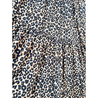 Pinko Elastic Waist Leopard Print Tiered Maxi Skirt Brown Black Women's Medium