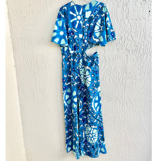 RHODE x Target Zinnia Floral Print Bell Sleeve Cut Out Jumpsuit Blue Women's XL