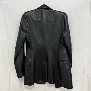 Zara Faux Leather Long Sleeve Peak Lapel Double Breasted Blazer Black Women's S