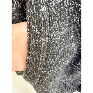 Rag & Bone Wool Blend Knit Chunky Cardigan Sweater Black cream Women's Small