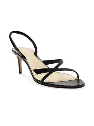Alexandre Birman Tita 61MM Leather Kitten Heel Slingback Sandals Black Womens 39.5