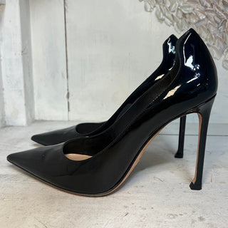 Christian Dior D-Moi Patent Calfskin Pointed Stilettos Pumps Black Size 39.5 / 9