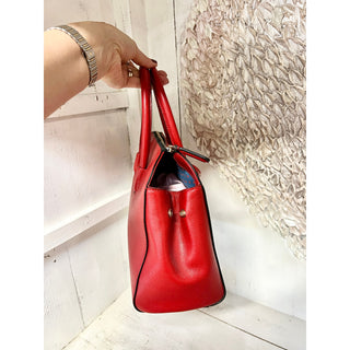 NWOT Coccinelle Clementine Leather Top Handle Bag with Removable Strap Red