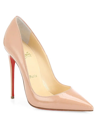 Christian Louboutin So Kate 120MM Patent Leather Stilettos Pumps Nude Beige 35.5