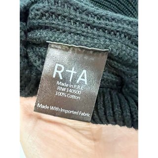 RTA Juliet Off-the-Shoulder Asymmetrical Ribbed Knit Sweater Black Women's XS