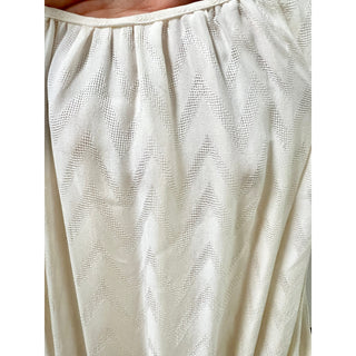 L'agence Sleeveless Pleated Side Slit Belted Knit Maxi Dress Cream Womens Size 6