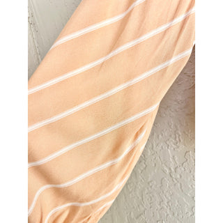 Free People Puff Sleeve Striped Ruffle Samifran Top Blouse Peach Women's Size XS