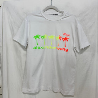 Alexander Wang Cotton Short Sleeve Crew-Neck Graphic T-Shirt White Women's XS