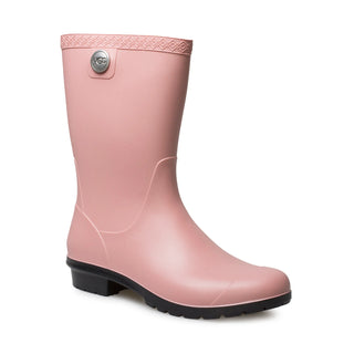 NWOT Ugg Sienna Pull On Rubber Mid-Calf Outdoor Rain Boots Matte Pink Women US 9