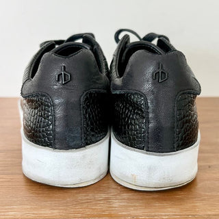 Rag & Bone Leather Embossed Crocodile Sneaker Shoes Black Womens Size 36.5 / 6.5