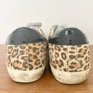 Golden Goose Suede Leopard Print Superstar Sneaker Shoes Beige Women 39 / 9